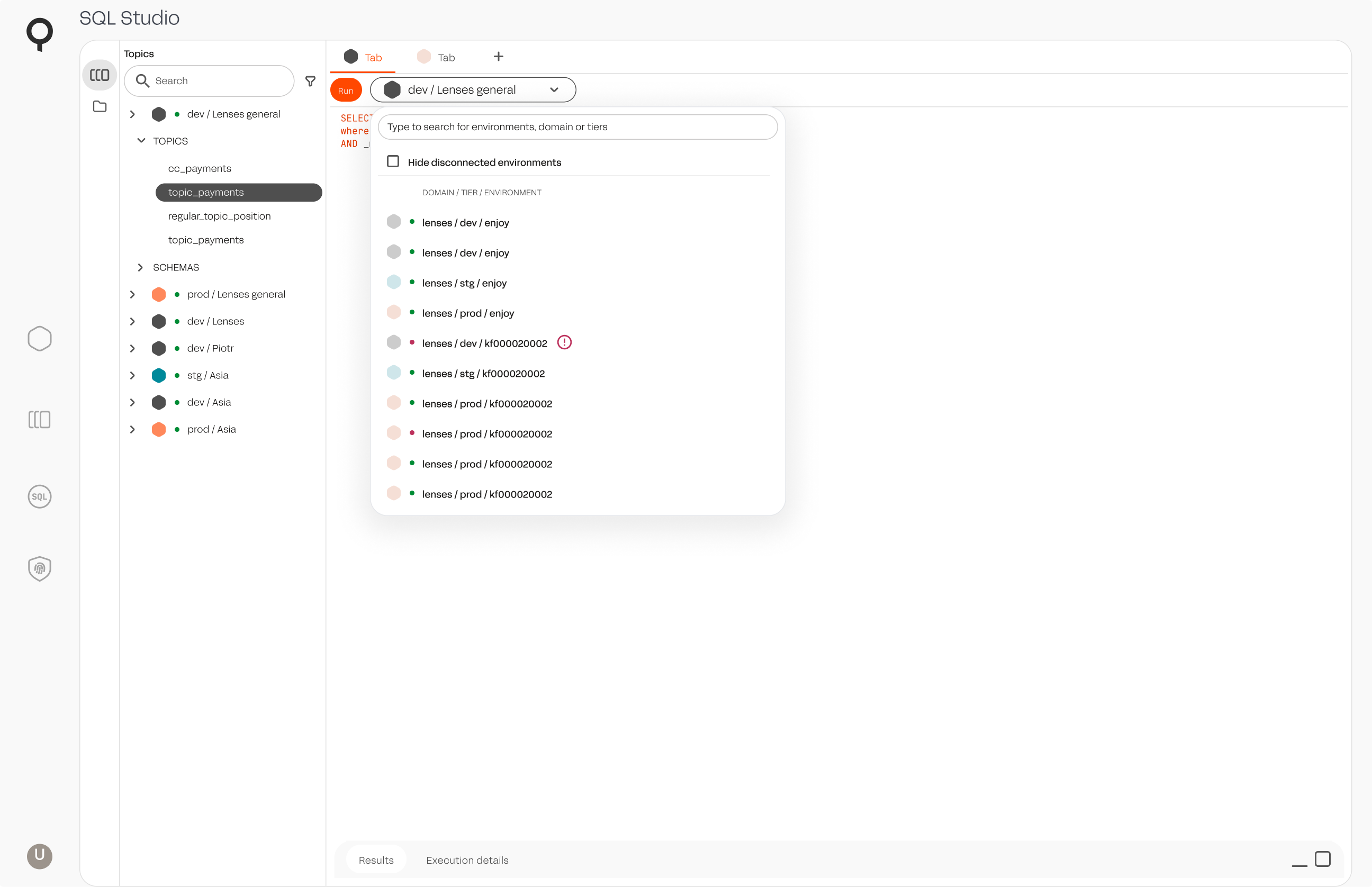 Choose the execution environment