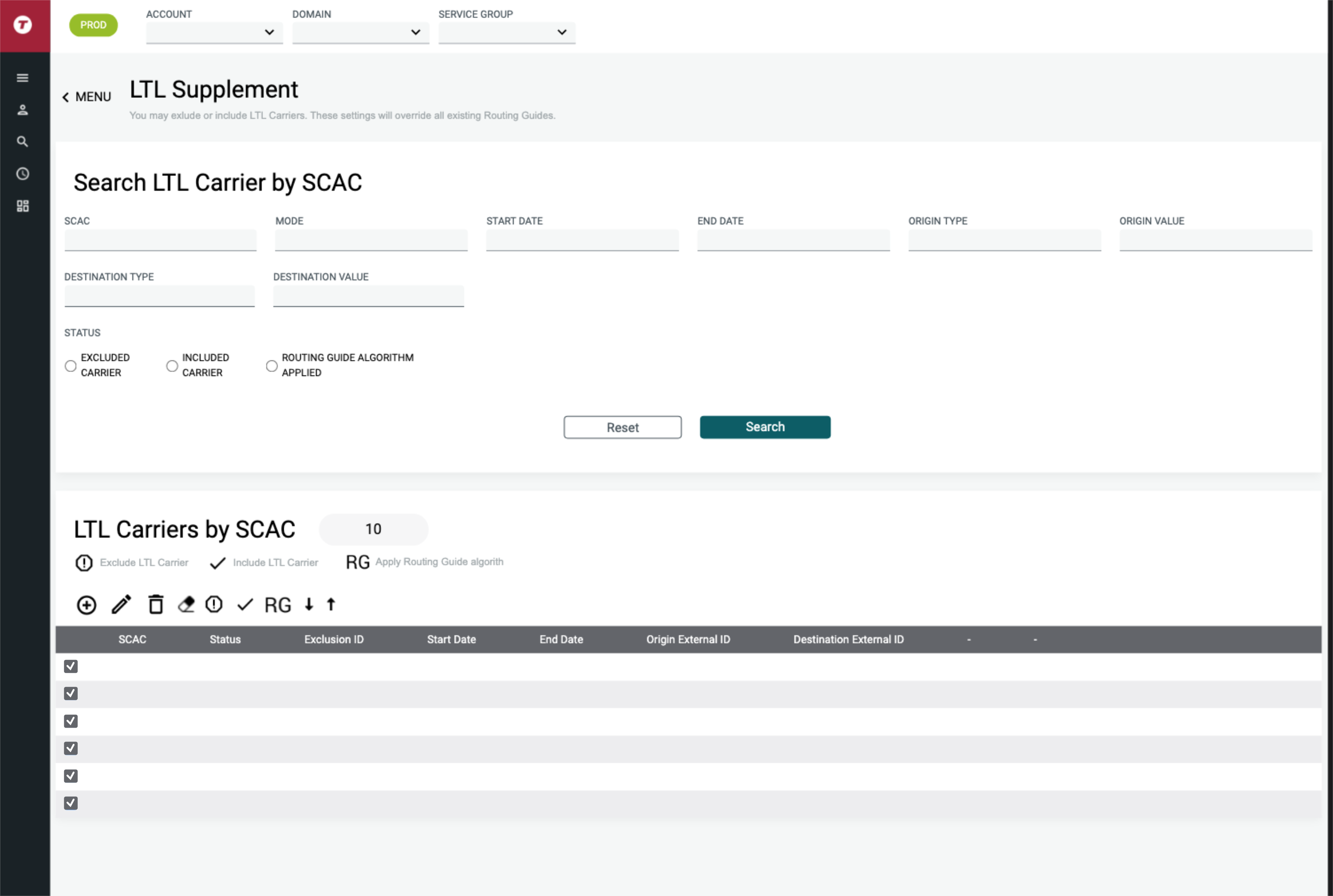 Manage LTL carrier rules