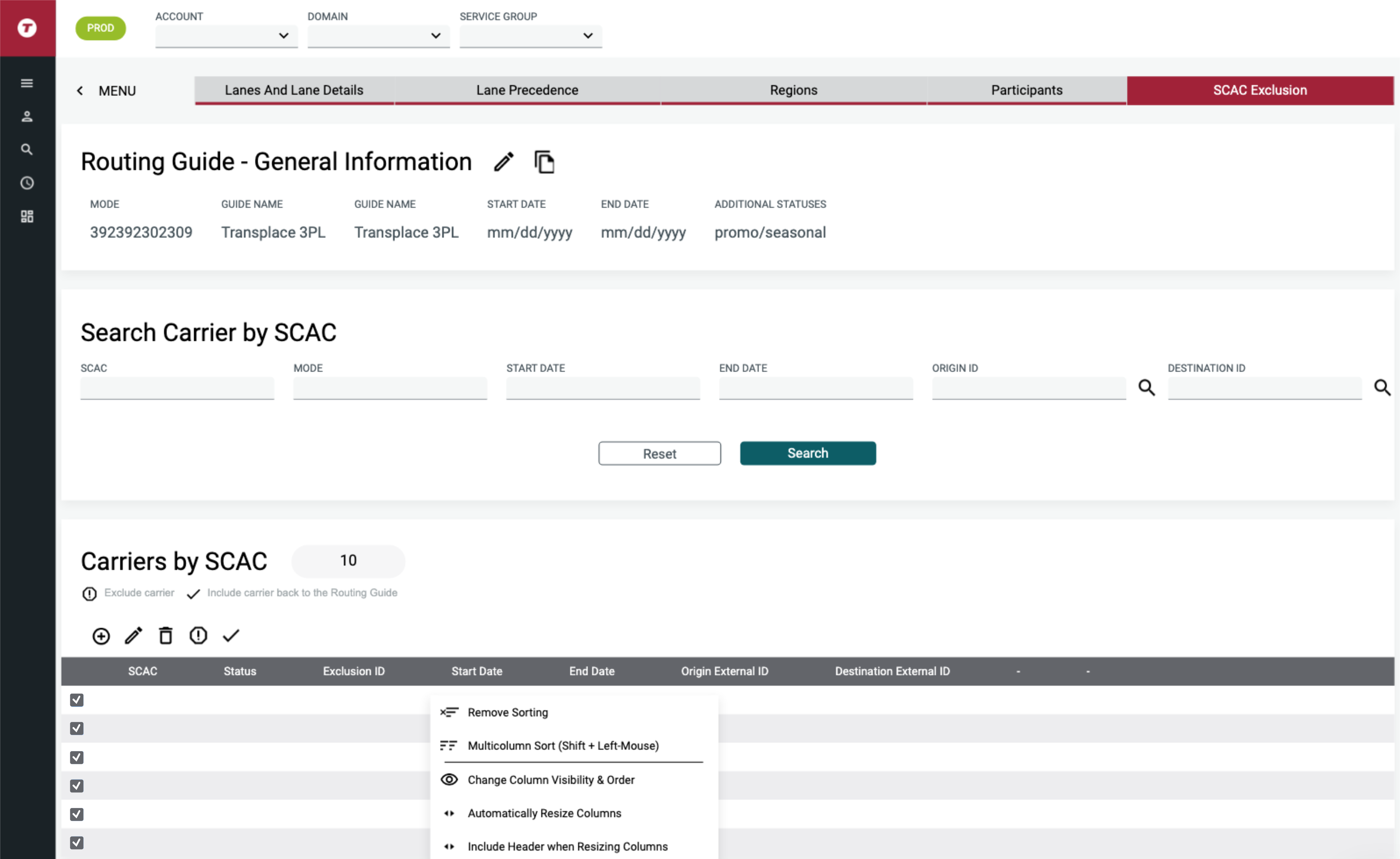 Find carrier exclusions